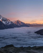 Peaks above the clouds