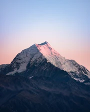 A snow peak at dawn